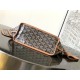 AAAAA Replica Goyard Anjou Saint Louis Mini goyardine canvas brown calfskin tote bag Fake Clone