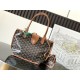 AAAAA Replica Goyard Anjou Saint Louis Mini goyardine canvas brown calfskin tote bag Fake Clone