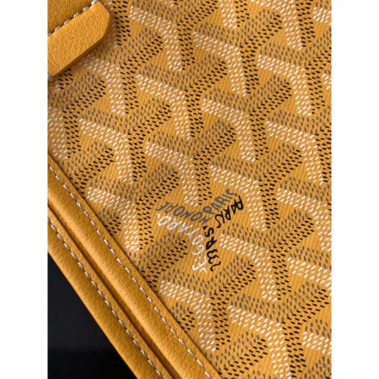 AAAAA Replica Goyard Anjou Saint Louis Mini Goyard canvas calfskin tote bag Yellow Fake Clone