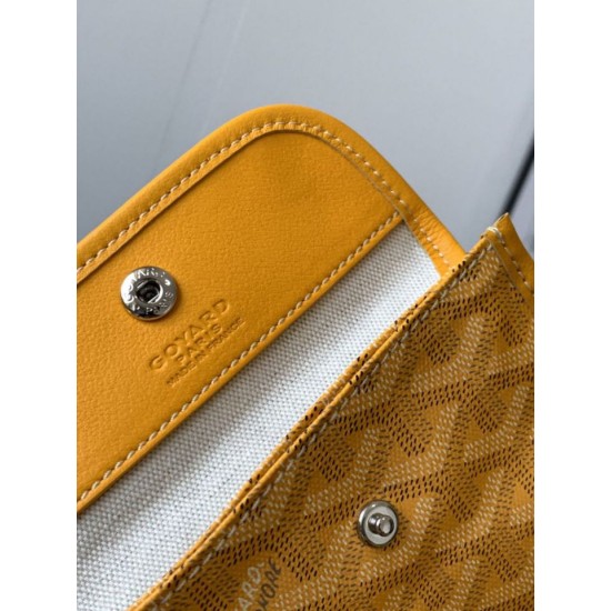 AAAAA Replica Goyard Anjou Saint Louis Mini Goyard canvas calfskin tote bag Yellow Fake Clone