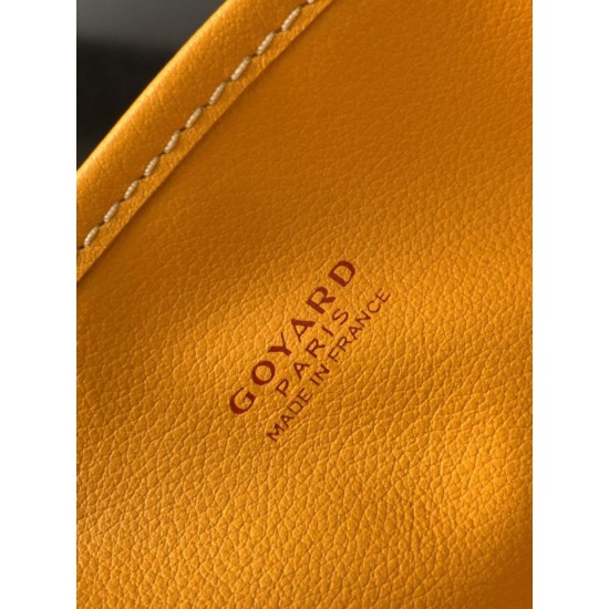 AAAAA Replica Goyard Anjou Saint Louis Mini Goyard canvas calfskin tote bag Yellow Fake Clone