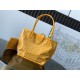 AAAAA Replica Goyard Anjou Saint Louis Mini Goyard canvas calfskin tote bag Yellow Fake Clone