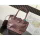 AAAAA Replica Goyard Anjou Saint Louis Mini Goyardine Canvas Calfskin Tote Bag Burgundy Fake Clone