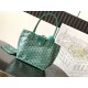 AAAAA Replica Goyard Anjou Saint Louis Mini Goyard canvas calfskin tote bag Green Fake Clone