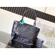 AAAAA Replica Goyard Anjou Saint Louis Mini Goyardine Canvas Calfskin Tote Bag Navy Fake Clone