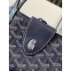 AAAAA Replica Goyard Anjou Saint Louis Mini Goyardine Canvas Calfskin Tote Bag Navy Fake Clone