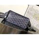 AAAAA Replica Goyard Anjou Saint Louis Mini Goyardine Canvas Calfskin Tote Bag Navy Fake Clone