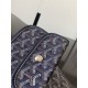 AAAAA Replica Goyard Anjou Saint Louis Mini Goyardine Canvas Calfskin Tote Bag Navy Fake Clone