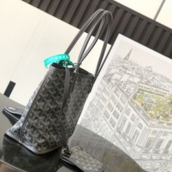 Replica Goyard Anjou Saint Louis Mini goyardine canvas tote bag gray calf Knockoff Cheap AAAAA Replica Goyard Anjou Saint Louis Mini goyardine canvas tote bag gray calf Fake Clone