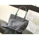 AAAAA Replica Goyard Anjou Saint Louis Mini goyardine canvas tote bag gray calf Fake Clone