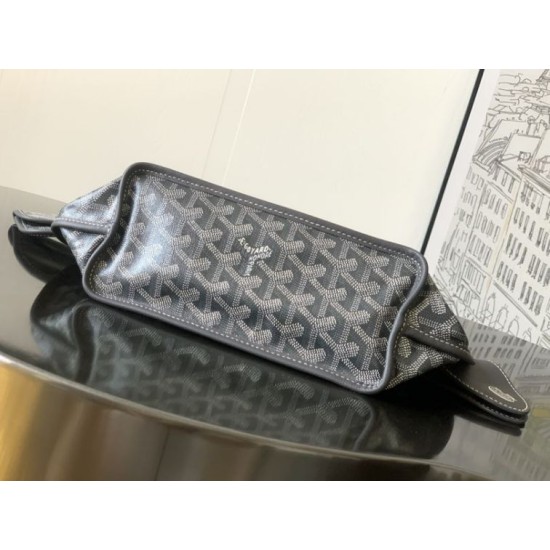 AAAAA Replica Goyard Anjou Saint Louis Mini goyardine canvas tote bag gray calf Fake Clone