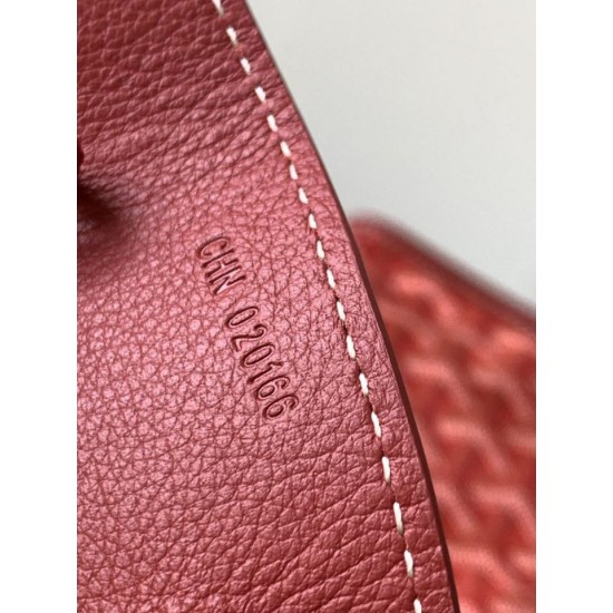 AAAAA Replica Goyard Anjou Saint Louis Mini Goyard canvas calfskin tote bag Red Fake Clone