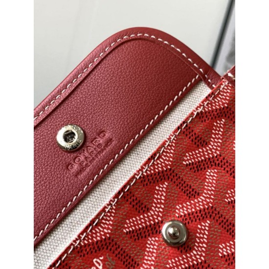 AAAAA Replica Goyard Anjou Saint Louis Mini Goyard canvas calfskin tote bag Red Fake Clone