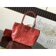 AAAAA Replica Goyard Anjou Saint Louis Mini Goyard canvas calfskin tote bag Red Fake Clone