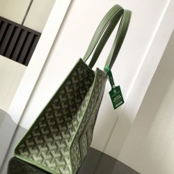 AAAAA Replica Goyard Villette Jacquard canvas tote bag Green Fake Clone
