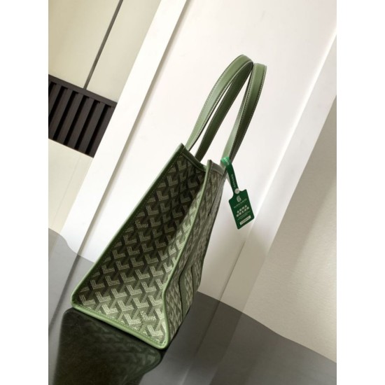 AAAAA Replica Goyard Villette Jacquard canvas tote bag Green Fake Clone