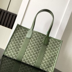 AAAAA Replica Goyard Villette Jacquard canvas tote bag Green Fake Clone