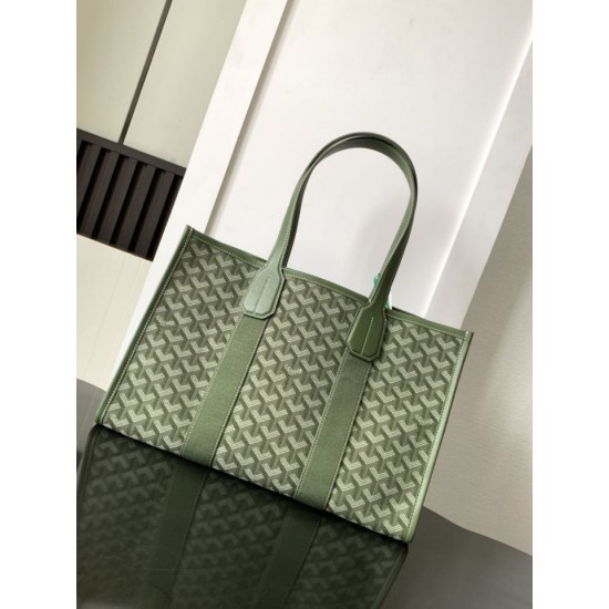 AAAAA Replica Goyard Villette Jacquard canvas tote bag Green Fake Clone