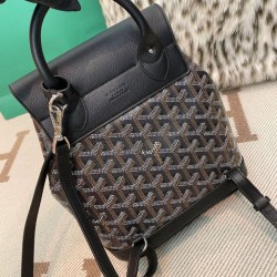 AAAAA Replica Goyard Alpin Mini Goyardine Canvas Backpack Black Fake Clone