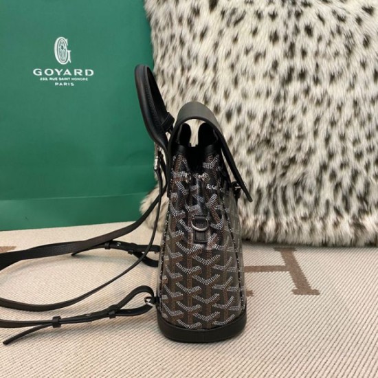 AAAAA Replica Goyard Alpin Mini Goyardine Canvas Backpack Black Fake Clone