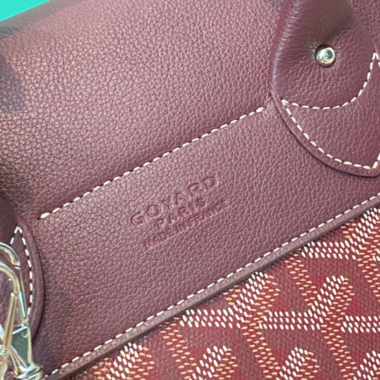 AAAAA Replica Goyard Alpin Mini Burgundy Goyardine Canvas Backpack Fake Clone