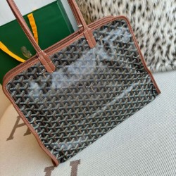 AAAAA Replica Goyard Hardy PM brown goyardine canvas tote bag Fake Clone