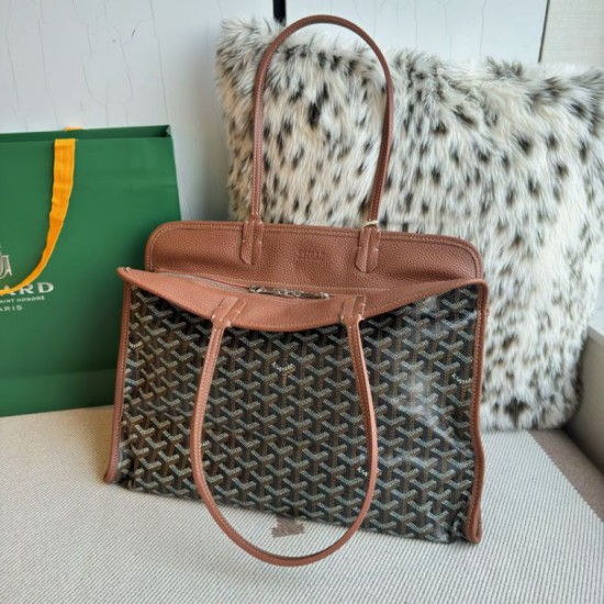 Replica Goyard Hardy PM brown goyardine canvas tote bag Knockoff Cheap AAAAA Replica Goyard Hardy PM brown goyardine canvas tote bag Fake Clone