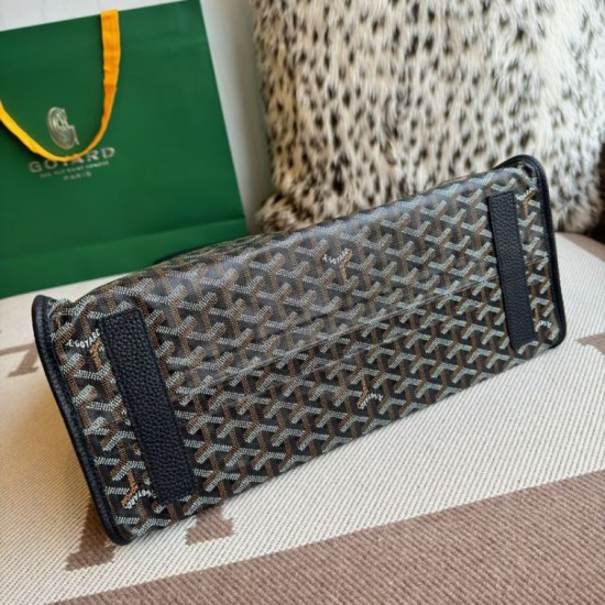 Replica Goyard Hardy PM goyardine canvas tote bag Black Knockoff Cheap AAAAA Replica Goyard Hardy PM goyardine canvas tote bag Black Fake Clone