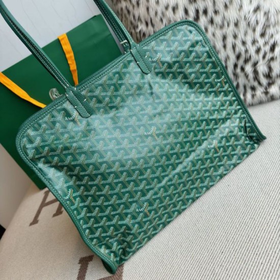 AAAAA Replica Goyard Hardy PM green goyardine canvas tote bag Fake Clone