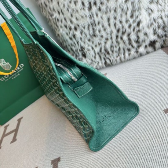 AAAAA Replica Goyard Hardy PM green goyardine canvas tote bag Fake Clone