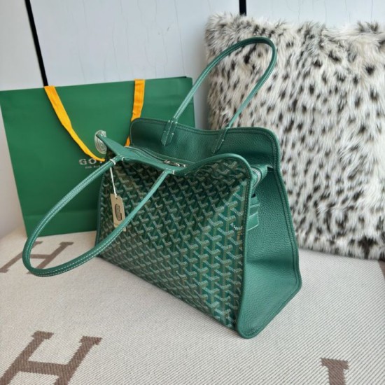 AAAAA Replica Goyard Hardy PM green goyardine canvas tote bag Fake Clone