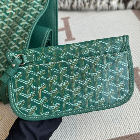 AAAAA Replica Goyard Hardy PM green goyardine canvas tote bag Fake Clone