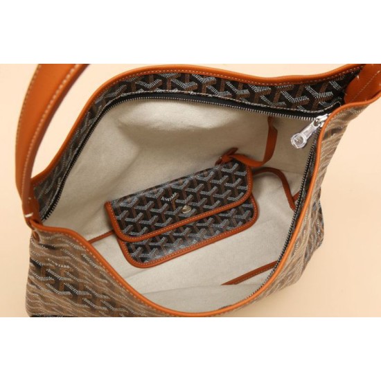 Replica Goyardine Boheme Hobo bag brown Knockoff Cheap AAAAA Replica Goyardine Boheme Hobo bag brown Fake Clone