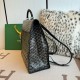 AAAAA Replica Goyard Saint Léger softshell backpack black Goyardine canvas Fake Clone