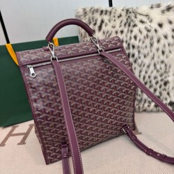 AAAAA Replica Goyard Saint Léger softshell backpack burgundy Goyardine canvas Fake Clone