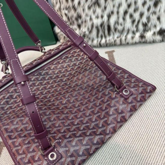 AAAAA Replica Goyard Saint Léger softshell backpack burgundy Goyardine canvas Fake Clone