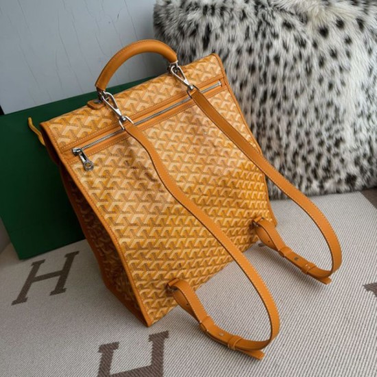 AAAAA Replica Goyard Saint Léger softshell backpack yellow Goyardine canvas Fake Clone
