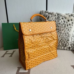 AAAAA Replica Goyard Saint Léger softshell backpack yellow Goyardine canvas Fake Clone