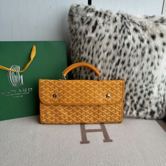 AAAAA Replica Goyard Saint Léger softshell backpack yellow Goyardine canvas Fake Clone