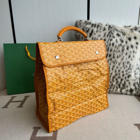 AAAAA Replica Goyard Saint Léger softshell backpack yellow Goyardine canvas Fake Clone