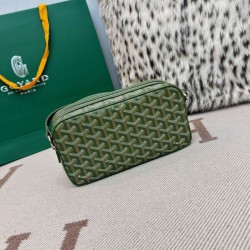 AAAAA Replica Goyard Cap-Vert PM Goyardine canvas bag green Fake Clone