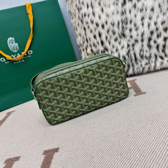 AAAAA Replica Goyard Cap-Vert PM Goyardine canvas bag green Fake Clone