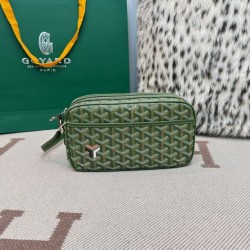 AAAAA Replica Goyard Cap-Vert PM Goyardine canvas bag green Fake Clone