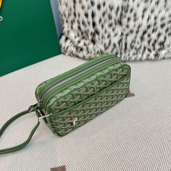 AAAAA Replica Goyard Cap-Vert PM Goyardine canvas bag green Fake Clone