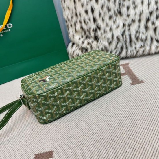 AAAAA Replica Goyard Cap-Vert PM Goyardine canvas bag green Fake Clone