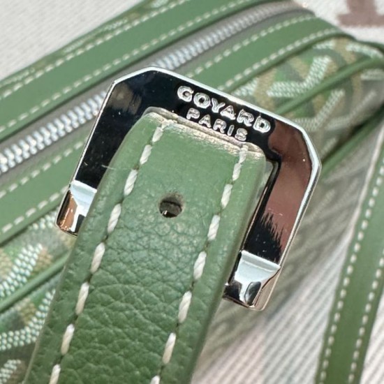 AAAAA Replica Goyard Cap-Vert PM Goyardine canvas bag green Fake Clone