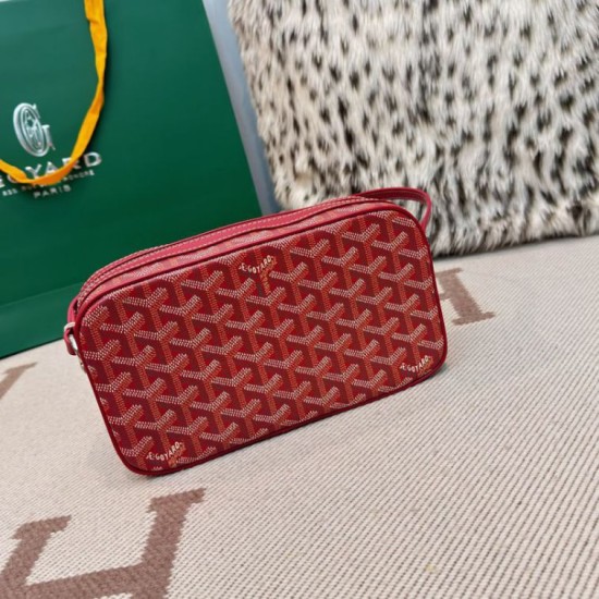 AAAAA Replica Goyard Cap-Vert PM Goyardine canvas bag red Fake Clone