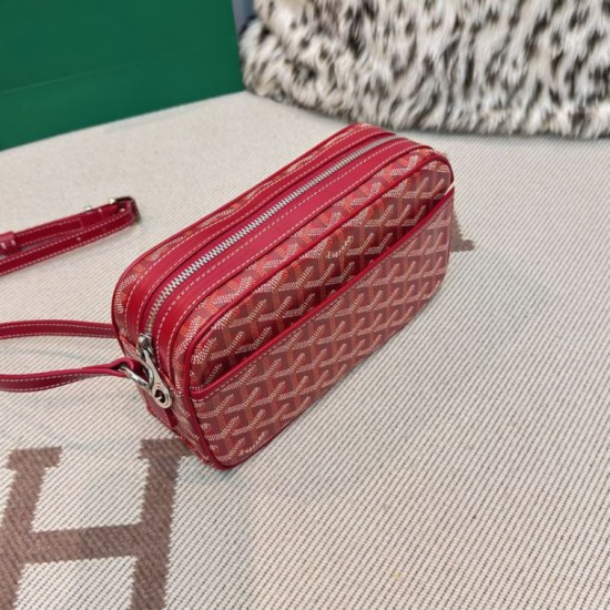 AAAAA Replica Goyard Cap-Vert PM Goyardine canvas bag red Fake Clone
