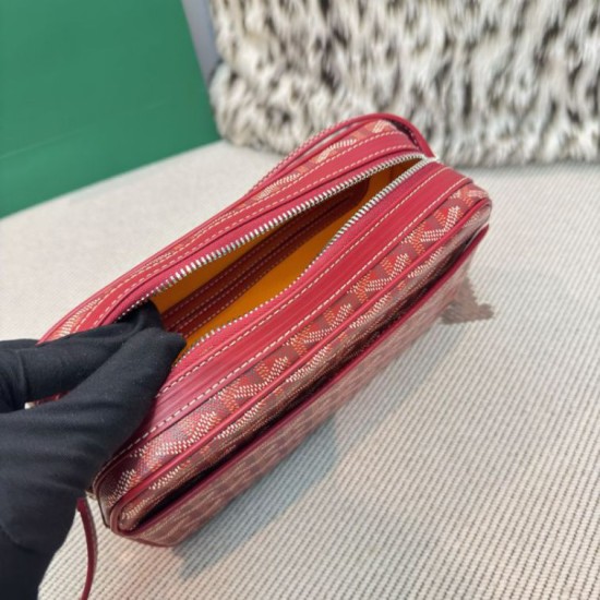 AAAAA Replica Goyard Cap-Vert PM Goyardine canvas bag red Fake Clone