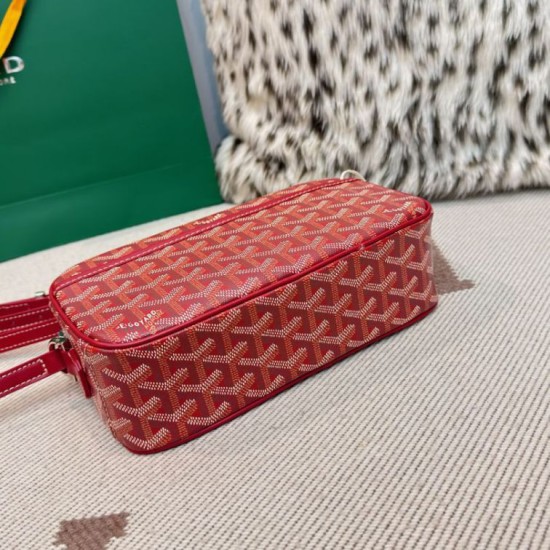 AAAAA Replica Goyard Cap-Vert PM Goyardine canvas bag red Fake Clone